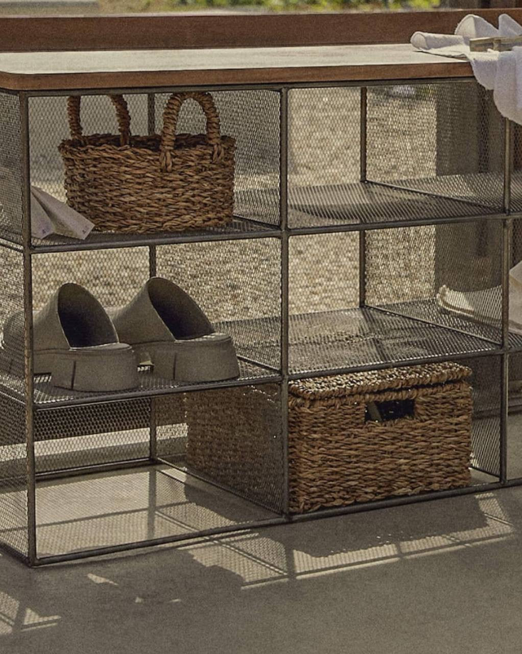 Metal and Wood Bench