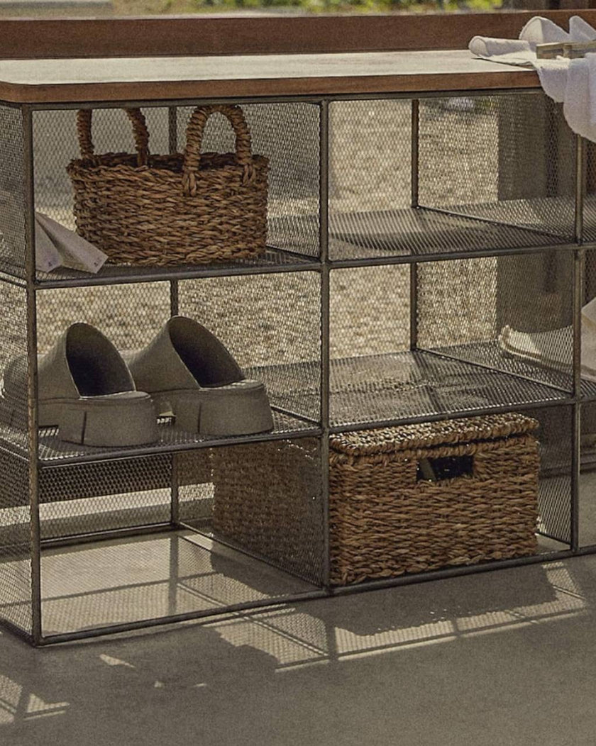 Metal and Wood Bench