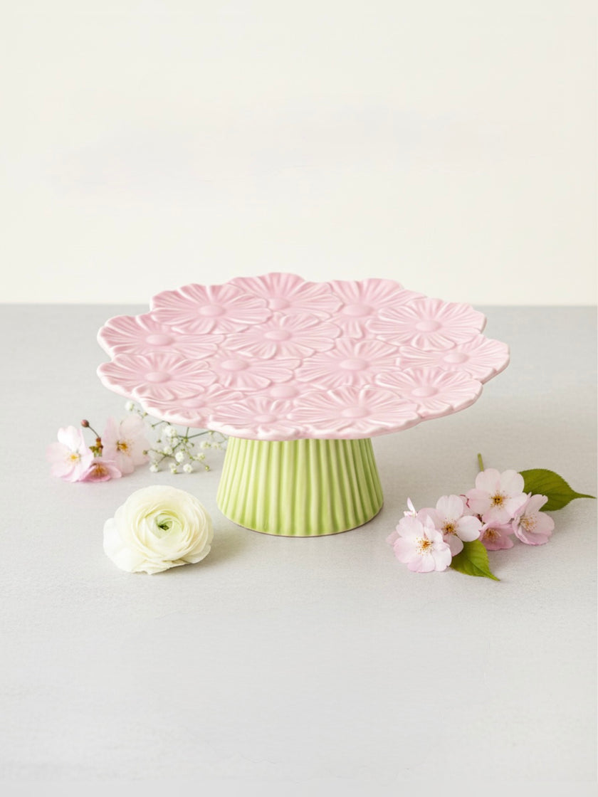Cake stand with flowers 20cm