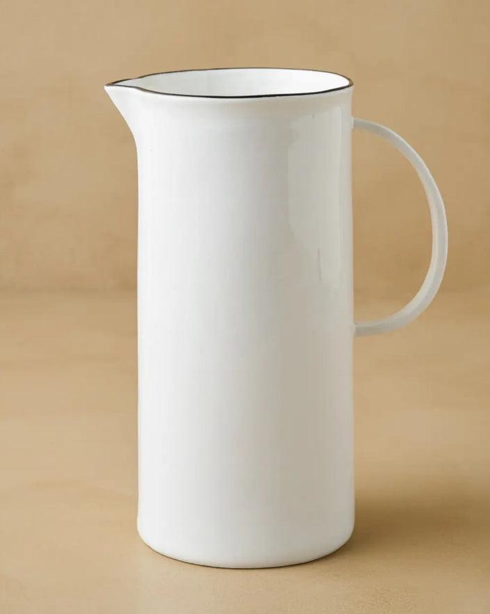 Black Rim Ceramic Pitcher