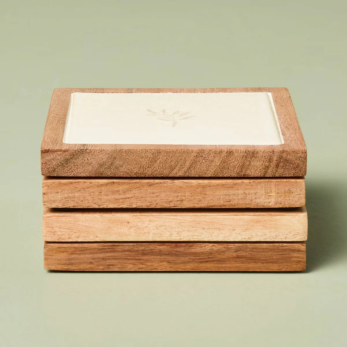 Ceramic Wooden Floral Coasters