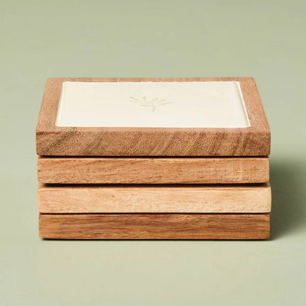 Ceramic Wooden Floral Coasters