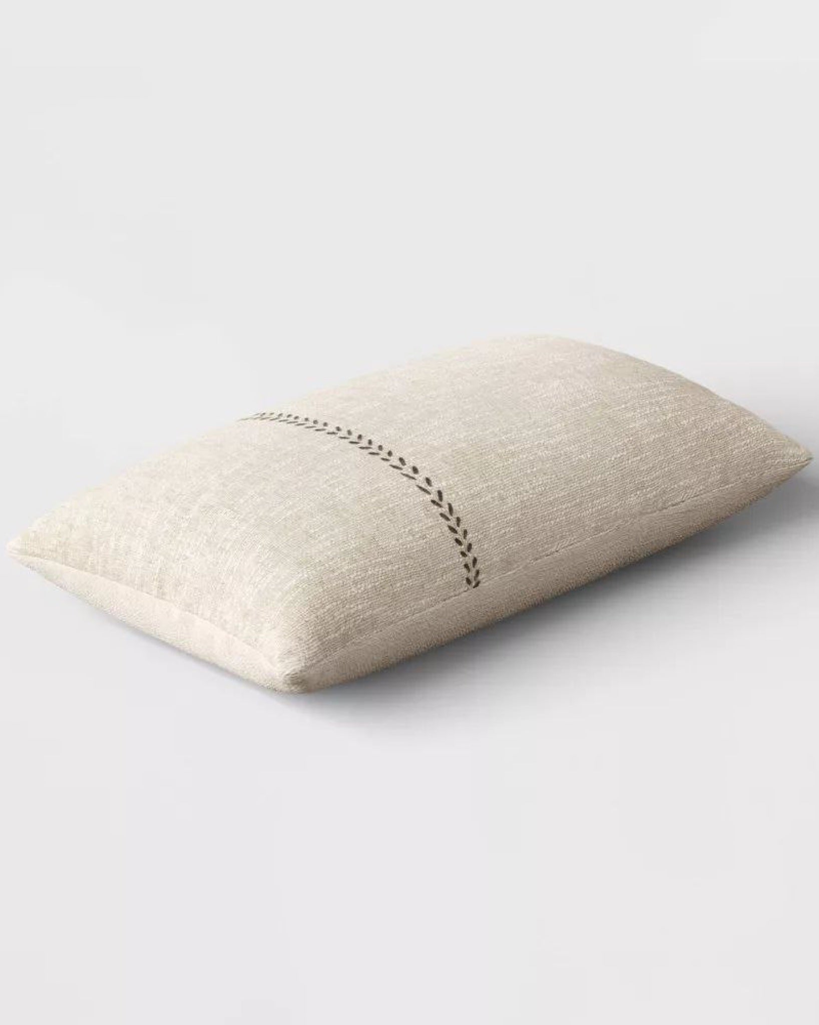 Oversized Stitched Lumbar Throw Pillow Neutral