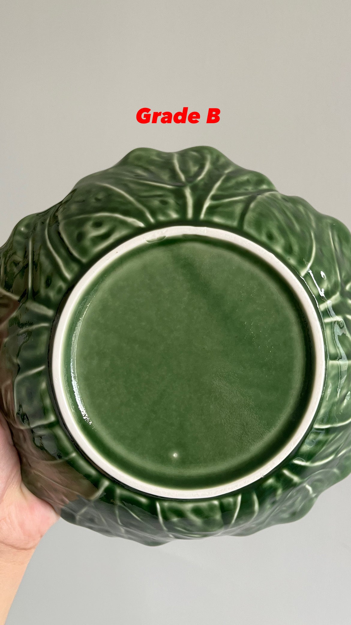 [Imperfect] Green Cabbage Serving Bowl