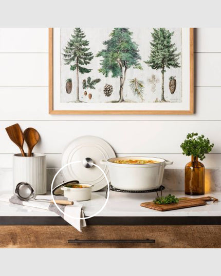 Set of 2 Small Enameled Cast Iron Dutch Oven