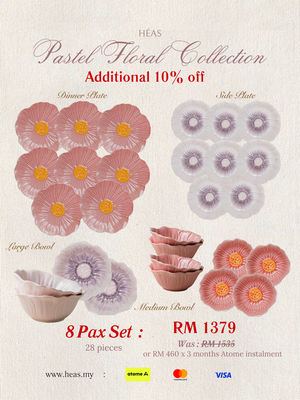 Pastel Floral Dinnerware MIX COLOURS (8 Pax Set – 28 pieces)
