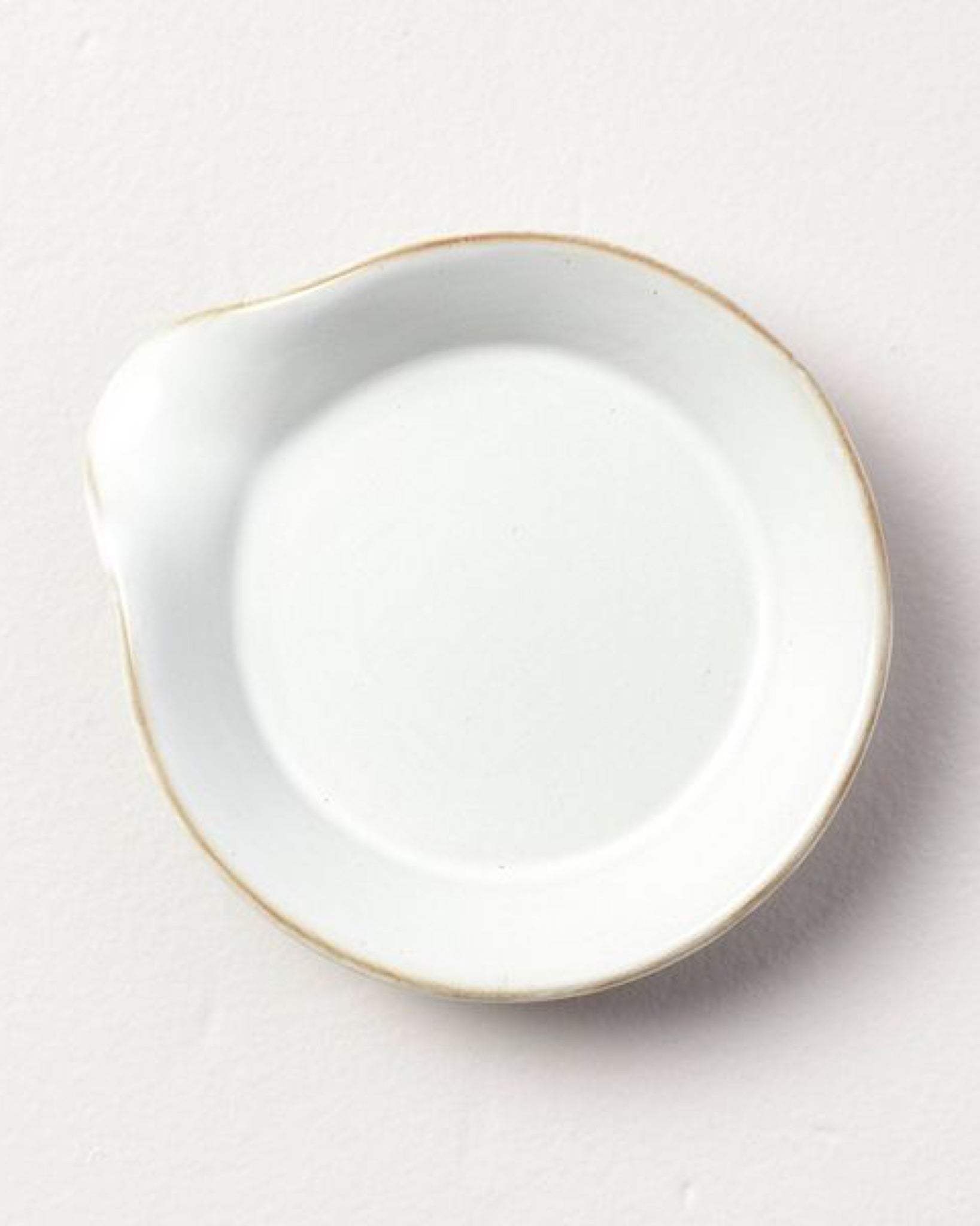 Wide-Fluted Stoneware Spoon Rest Cream