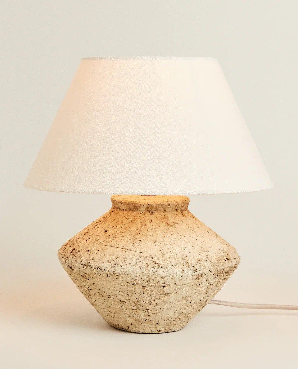 Irregular Shaped Earthenware Table Lamp (Medium)