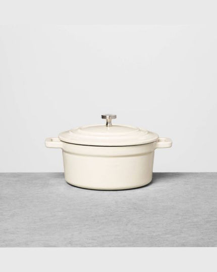 Set of 2 Small Enameled Cast Iron Dutch Oven