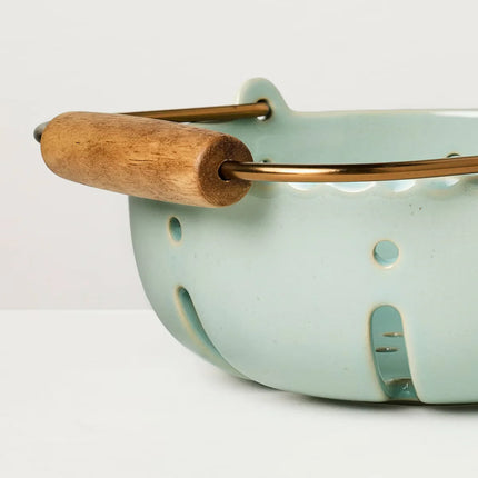 Stoneware Berry Serving Bowl with Handle