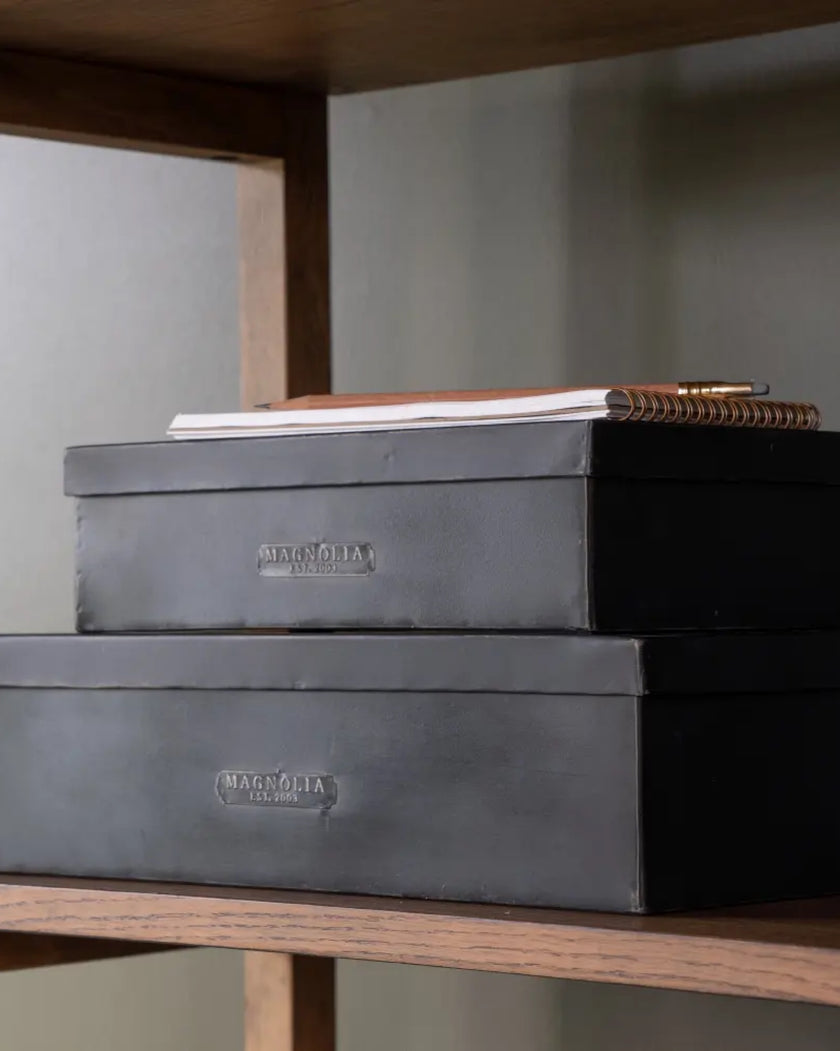 Matte Black Brighton Nested Metal Boxes