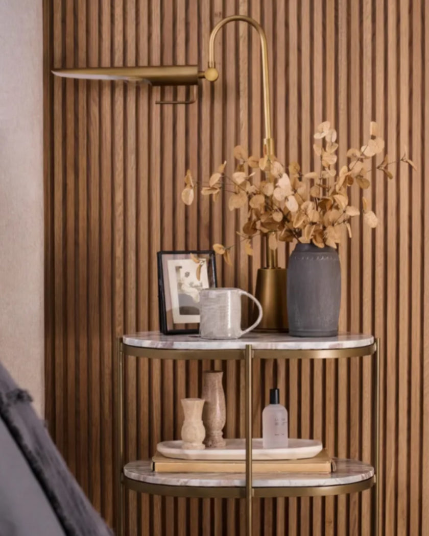 Distressed Travertine Bud Vase