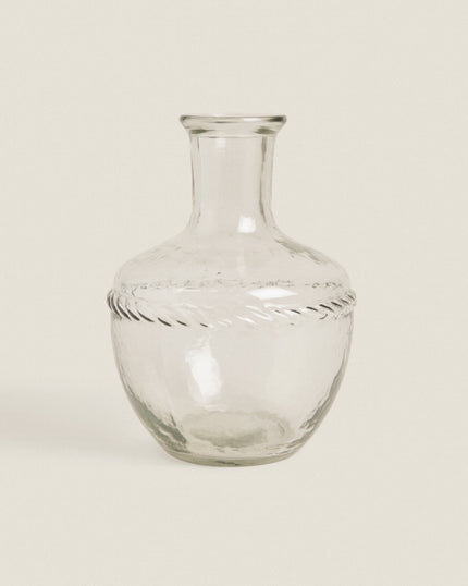 Glass Braided Bottle Vase