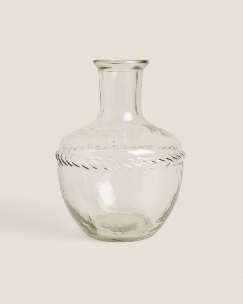 Glass Braided Bottle Vase