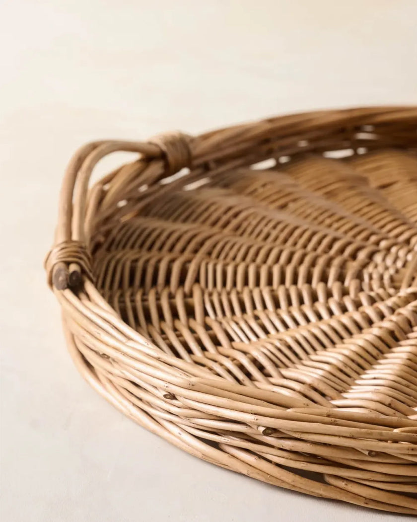 Wicker Tray with Handles