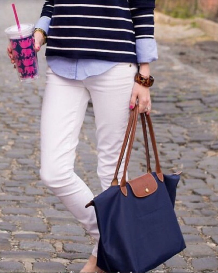 Le Pliage Classic Long Handle in Navy (Medium / Large)