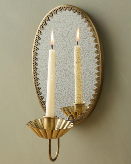 Oval Antique Mirrored