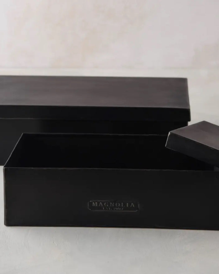 Matte Black Brighton Nested Metal Boxes