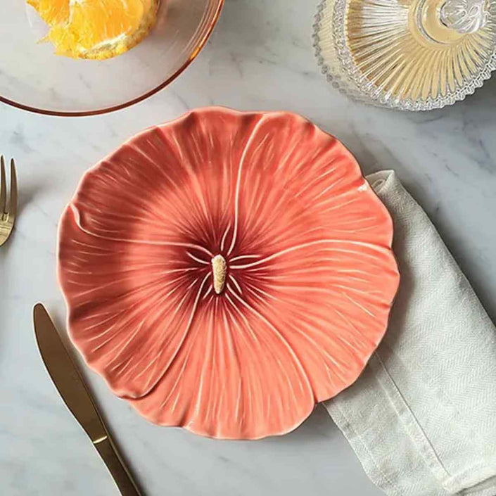 Maria Flor Hollyhock Dessert Plate