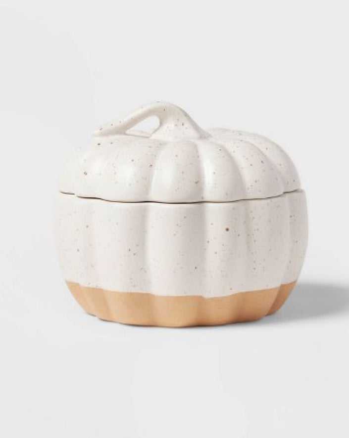 Small Pumpkin Serving Bowl Ivory
