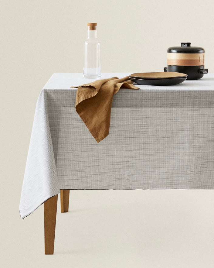 Mini Checked with Piped Border Tablecloth (6-8 pax)