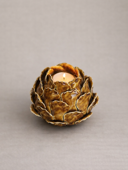 Caramel Brown Artichoke Tealight Holder