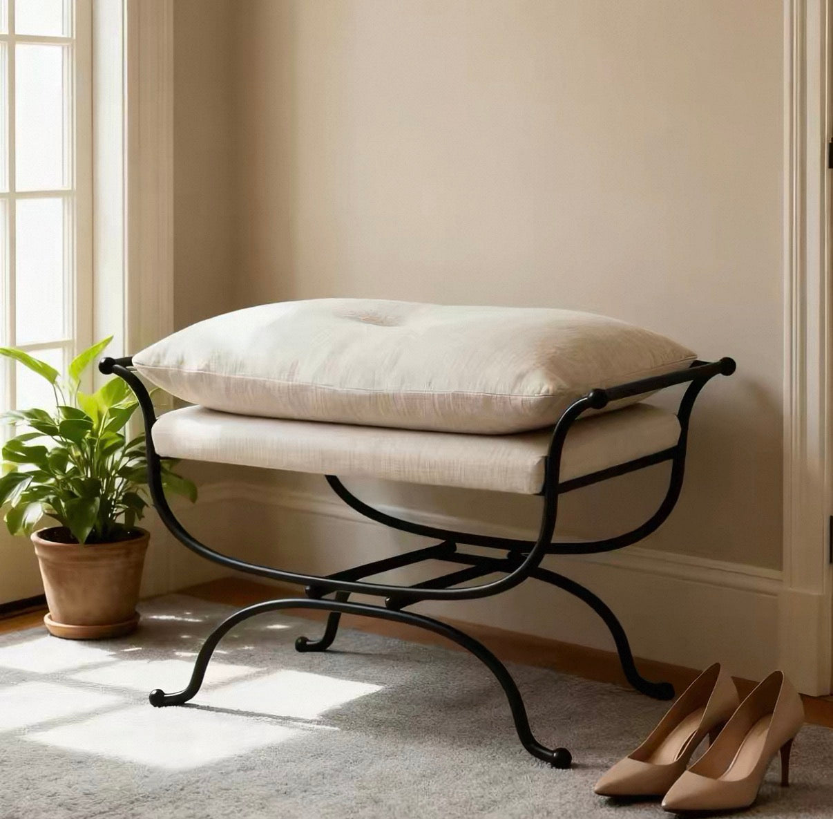 French Vintage Élodie Stool Ottoman
