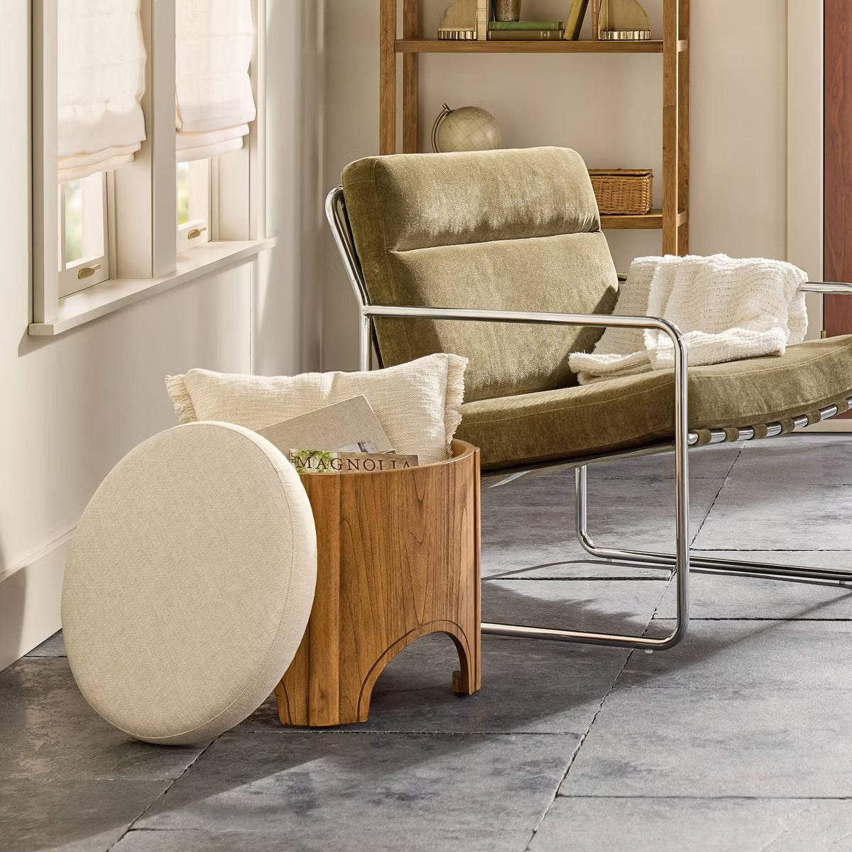 Arch Storage Ottoman