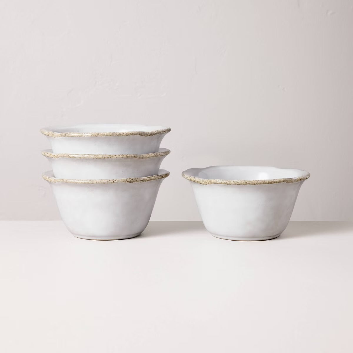Set of 4 Carved Edge Mini Bowls