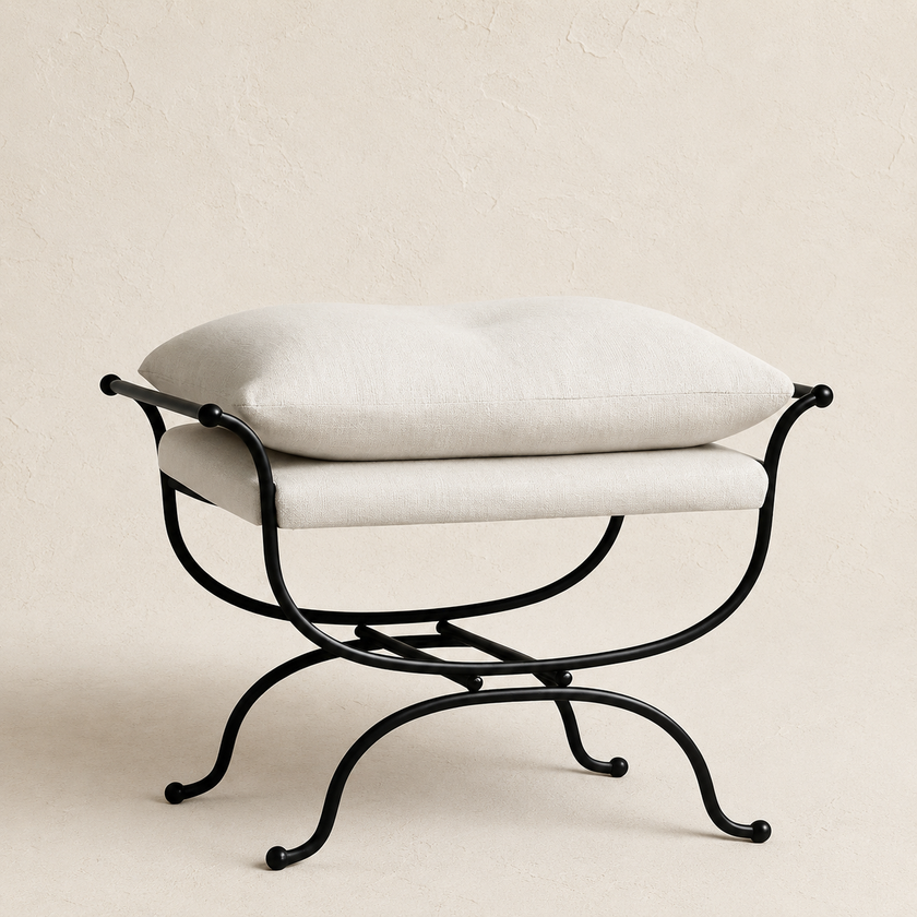 French Vintage Élodie Stool Ottoman