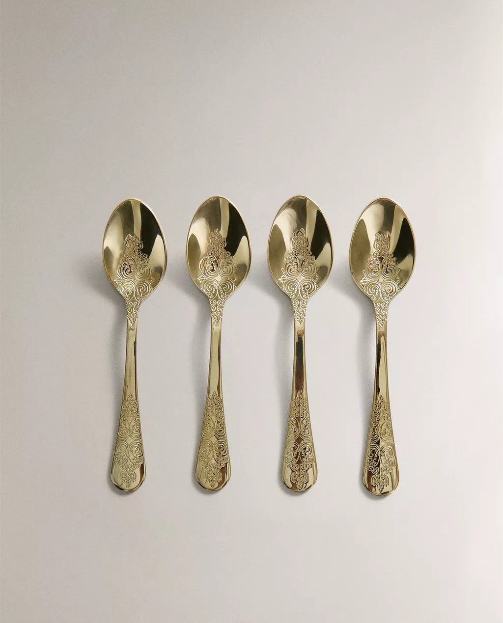 Dark Gold Engraved Teaspoon