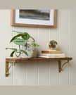 Single Parker Brass and Wood Shelf