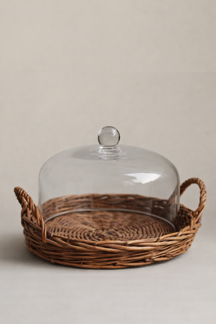 Delphine Rattan Tray with Handles Serving Dish
