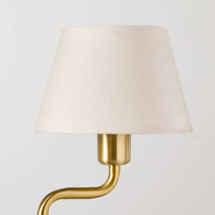 Swivel Accent Table Lamp with Mid Tone Wood Tray