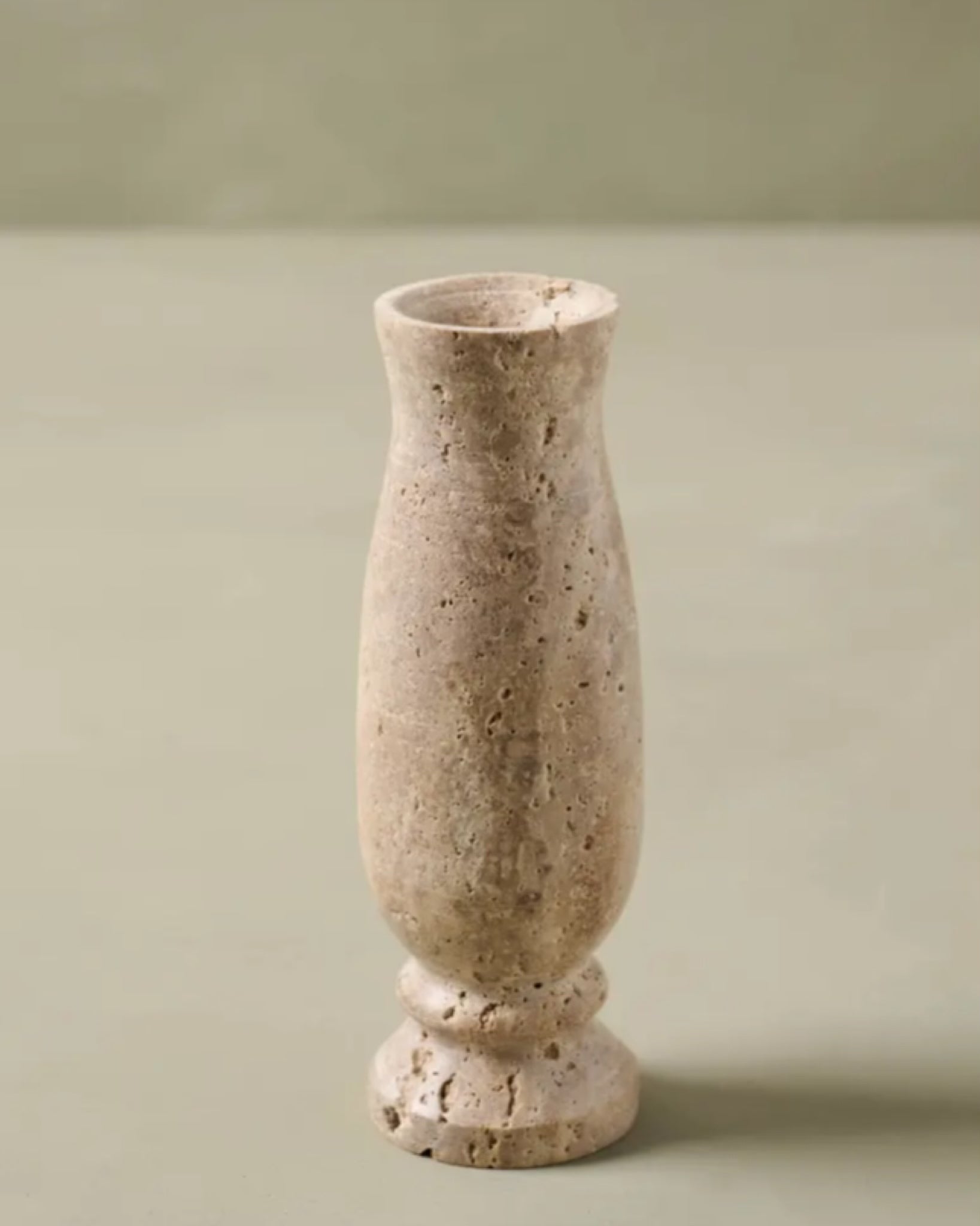 Distressed Travertine Bud Vase