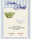 Combo Deal Green & White Cabbage Medium Serving Bowl