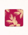 Eteched Leaves Coasters - Fushcia