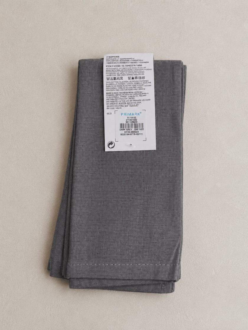 Napkin Set of 8 in Dark Grey (41 cm x 41 cm)