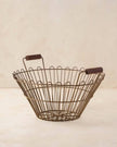Magnolia Vintage Inspired Wire Basket with Wooden Handle - Large