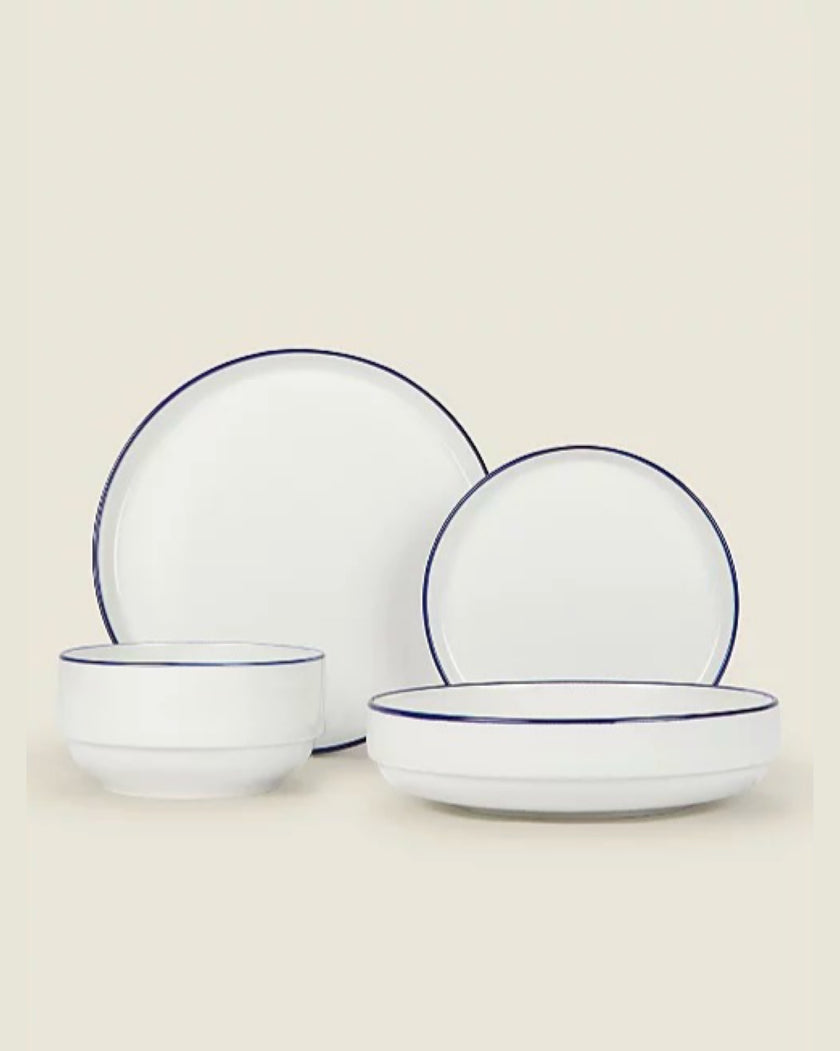 Blue Rim Dinner Set – HÉAS