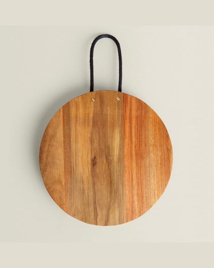 [imperfect] Wooden Cutting & Serving Board with Leather Handle