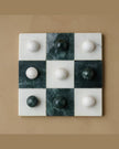 Green and White Marble Tic Tac Toe