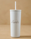 Magnolia White 24oz Cold Tumbler with Straw