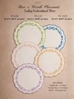 Embroidered Scallop Placemat – Bow Wreath 38cm