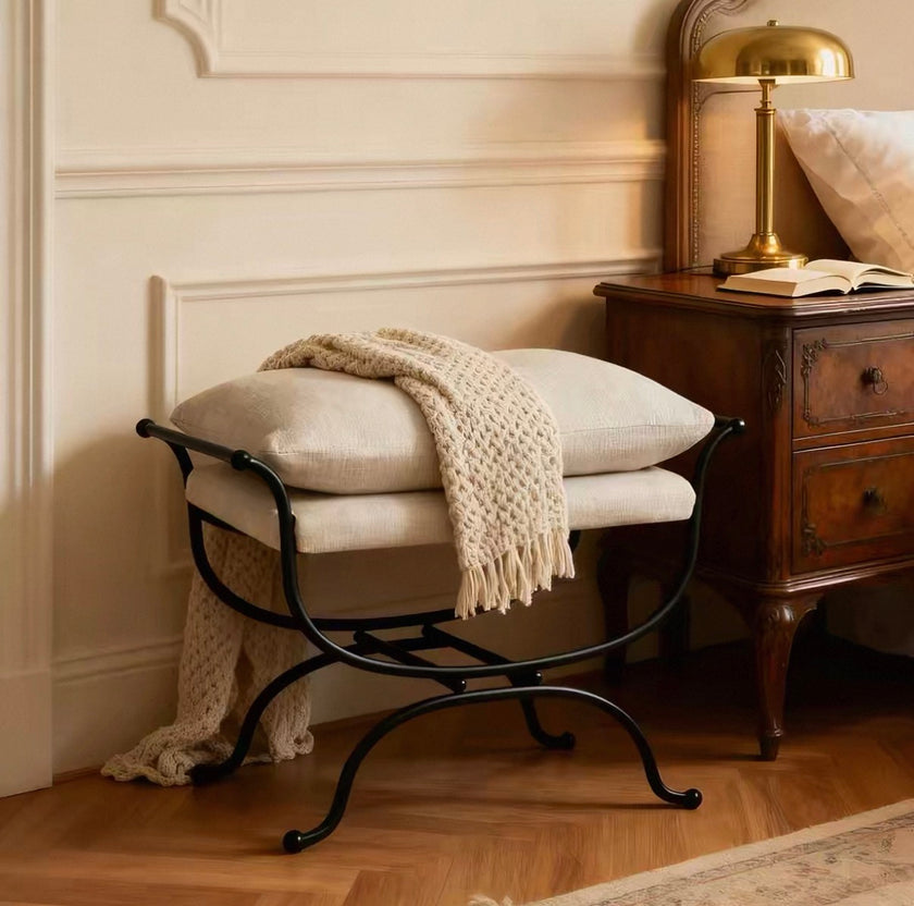 French Vintage Élodie Stool Ottoman