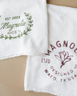 Magnolia Sage Laurel Wreath Tea Towel