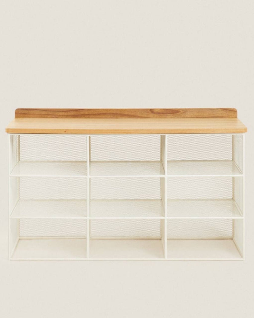 Metal and Wood Bench