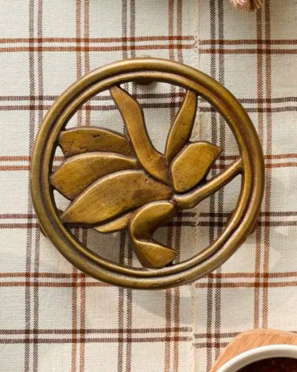 Magnolia Antique Brass Effect Metal Trivet