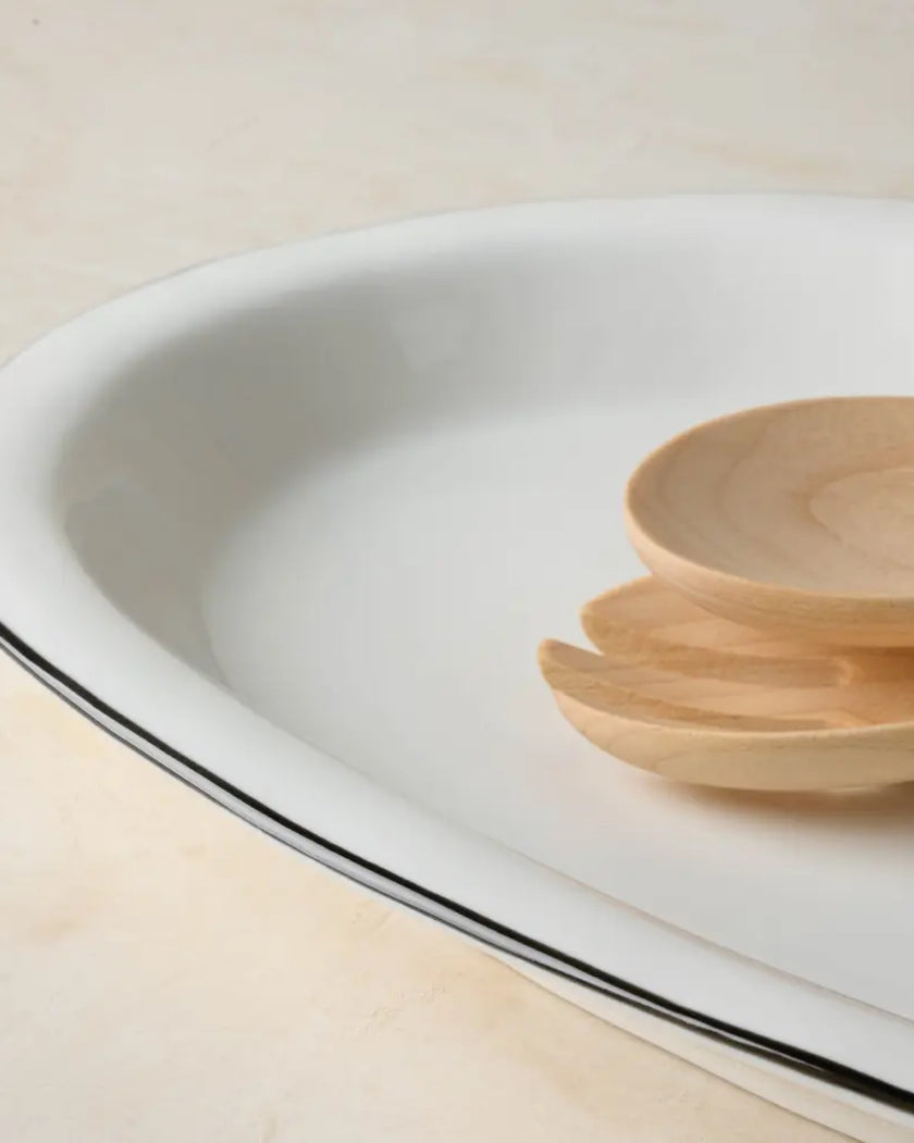 Black Rim Ceramic Oval Platter
