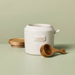 Ceramic Wooden Stoneware Coffee Tea Storage Canister Sour Cream